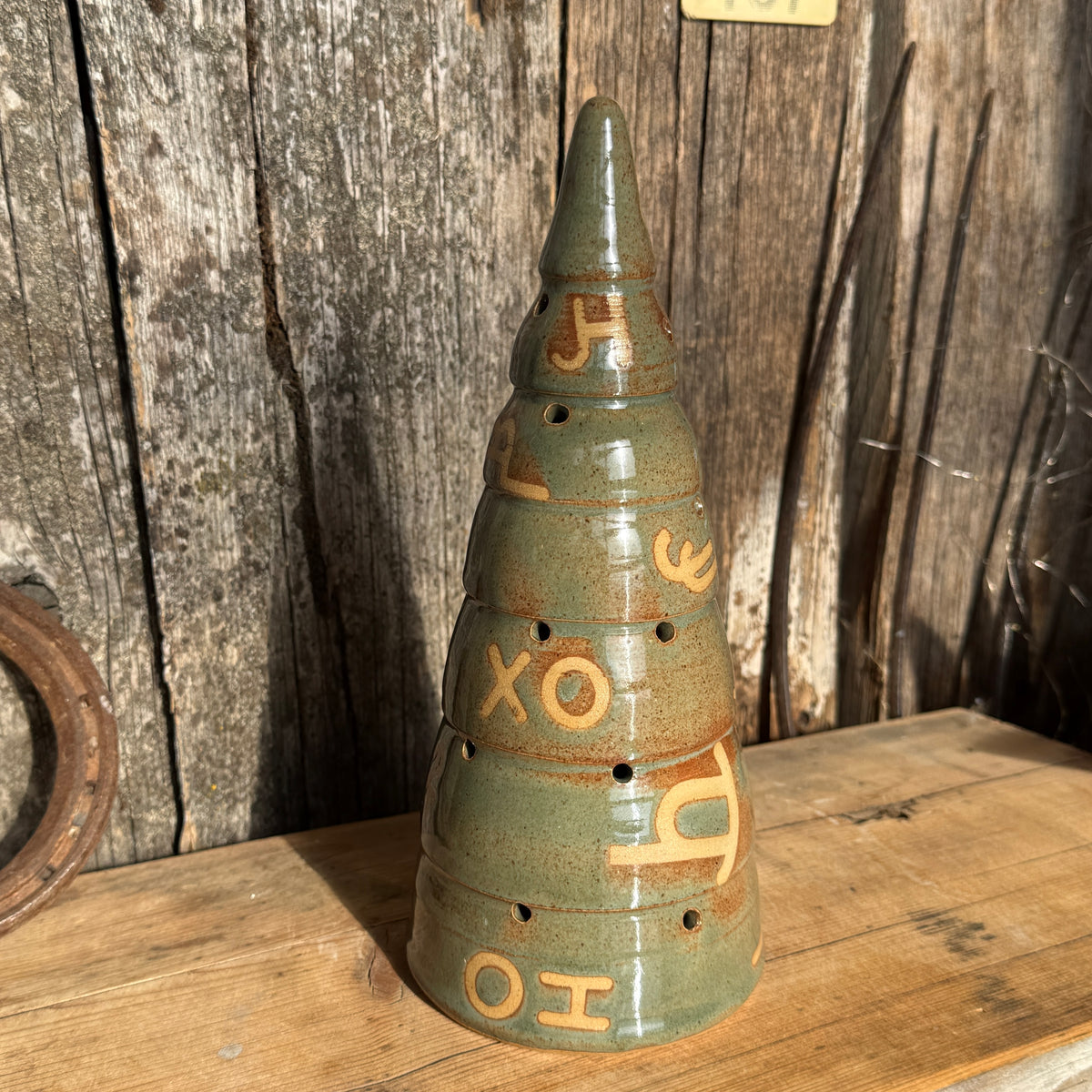 Branded Luminary Christmas tree and cowboy hat tree topper