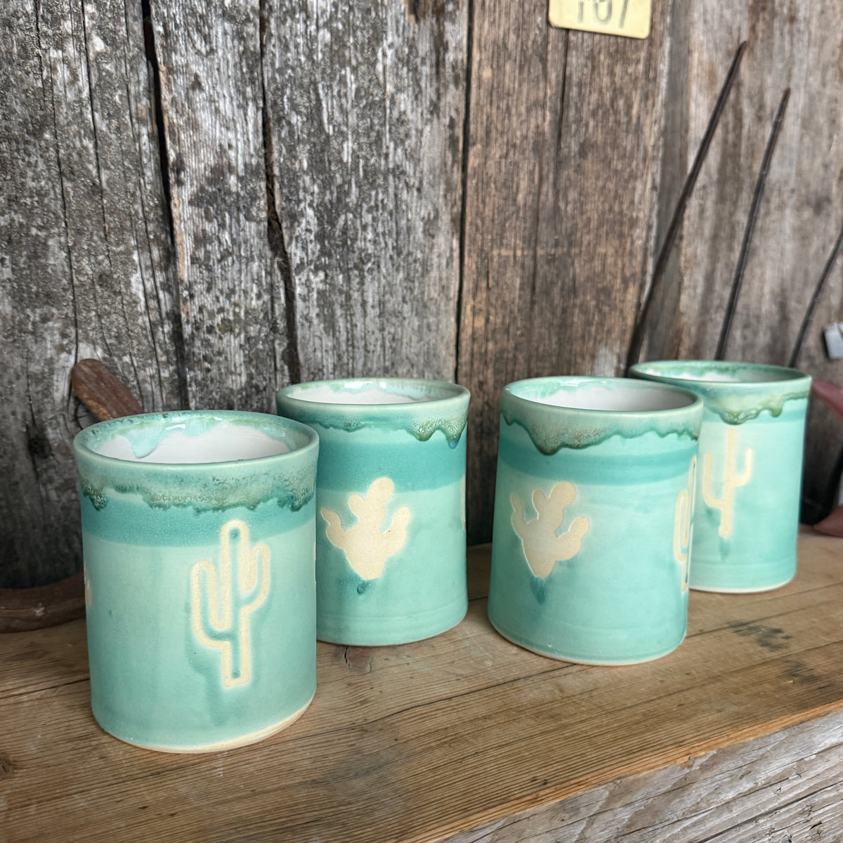 Cup Set of 4 - Tiffany Turquoise Southwestern