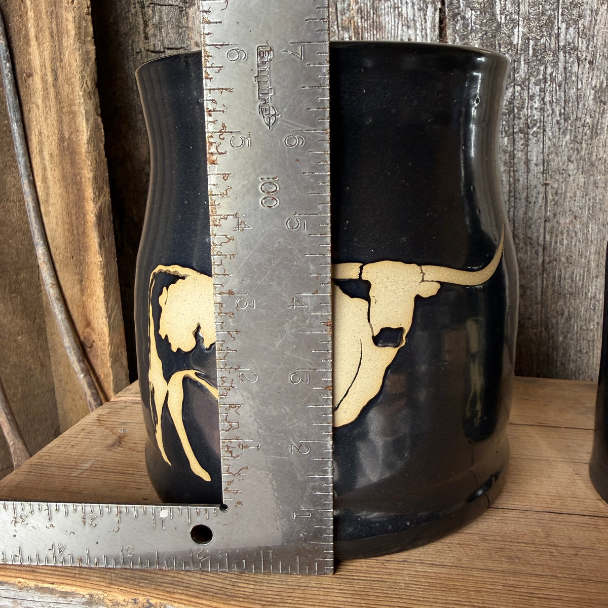 Kitchen Utensil Crock,and Oil Bottle - Gunmetal Longhorn