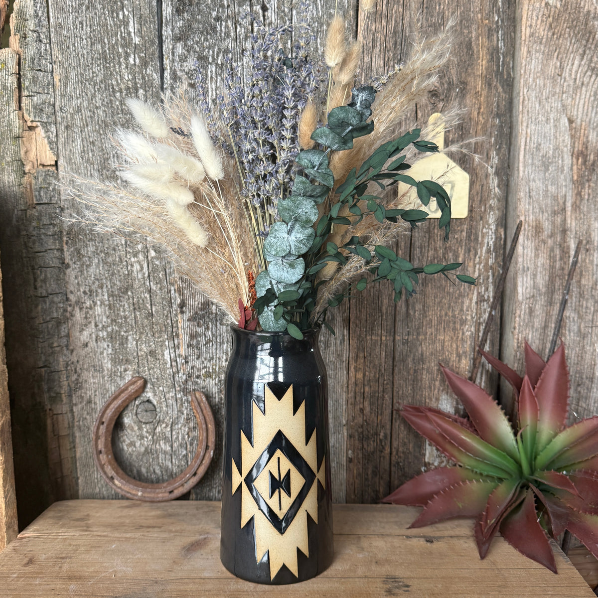 Vase Gunmetal Southwestern