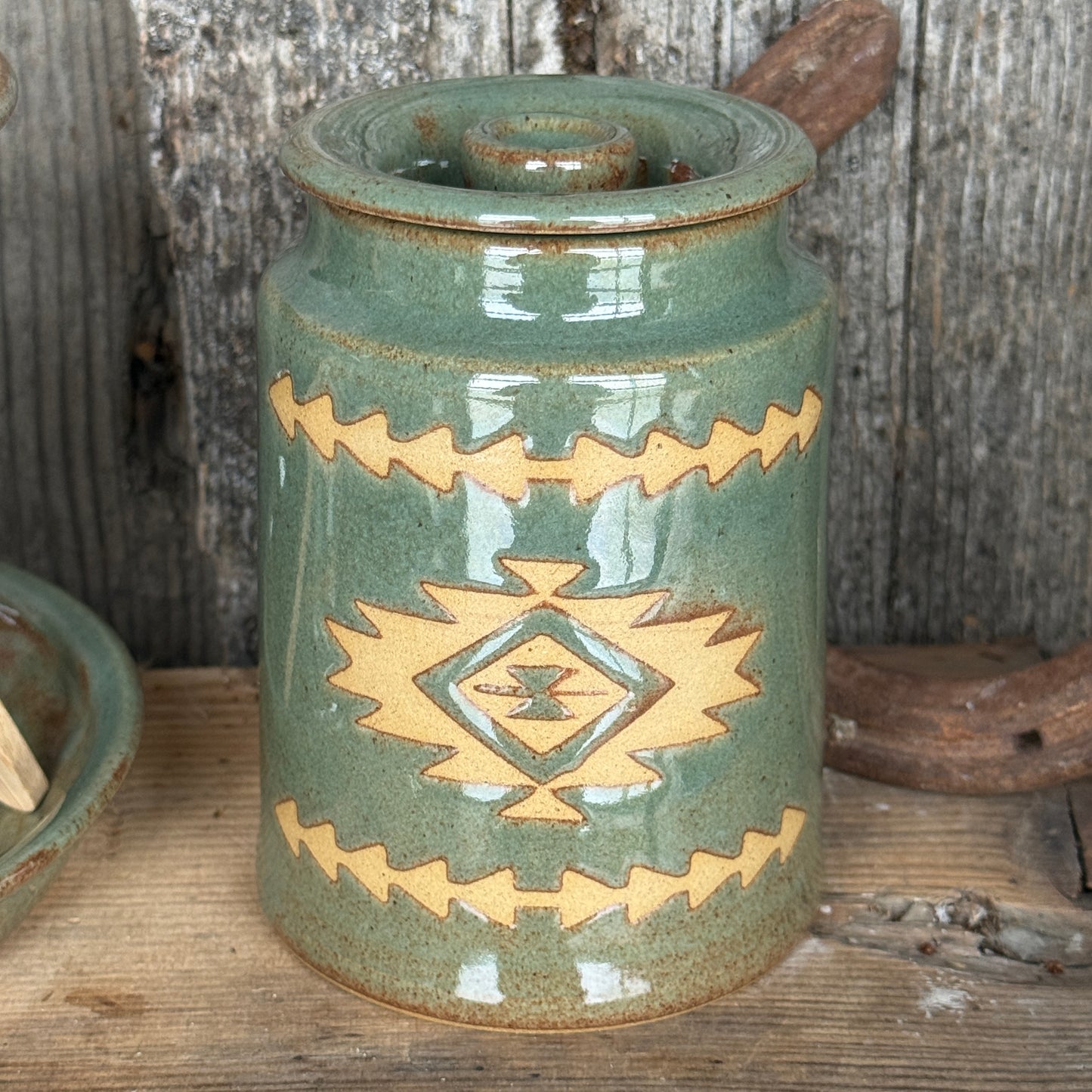 Bathroom Set of 3 - Soap Bottle, canister, and toothbrush holder - Southwestern Sagebrush