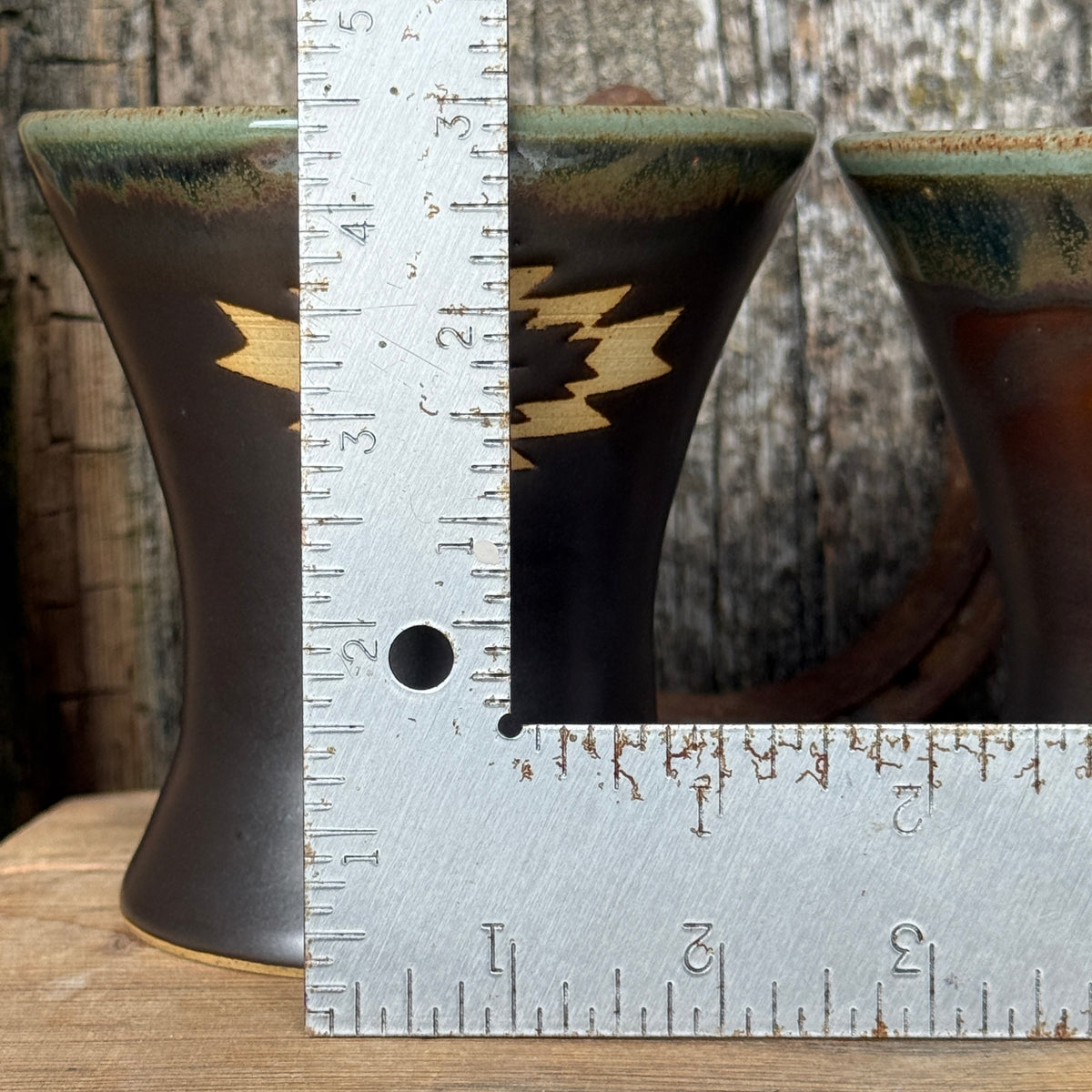 Margtini Cup Set of 4 - Sagebrush and leather