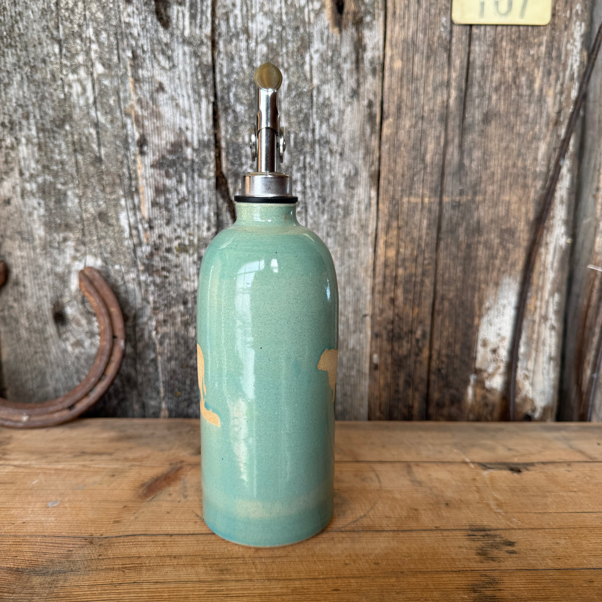 Oil Bottle  - Tiffany Turquoise Cattle