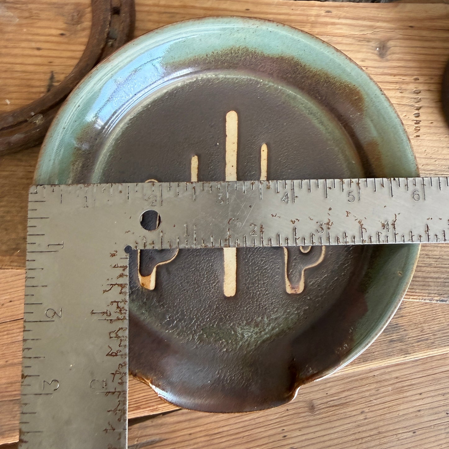 Soap dispenser and spoon rest -  Cactus Sagebrush and Leather