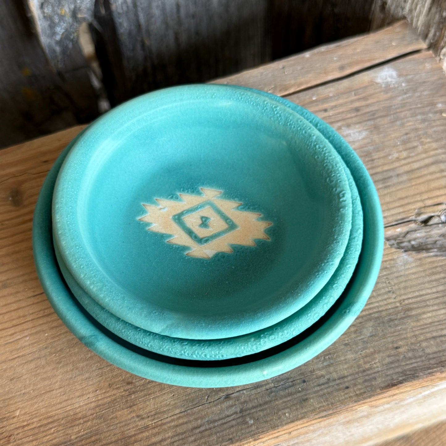 Sauce bowl set of 3 turquoise Southwestern