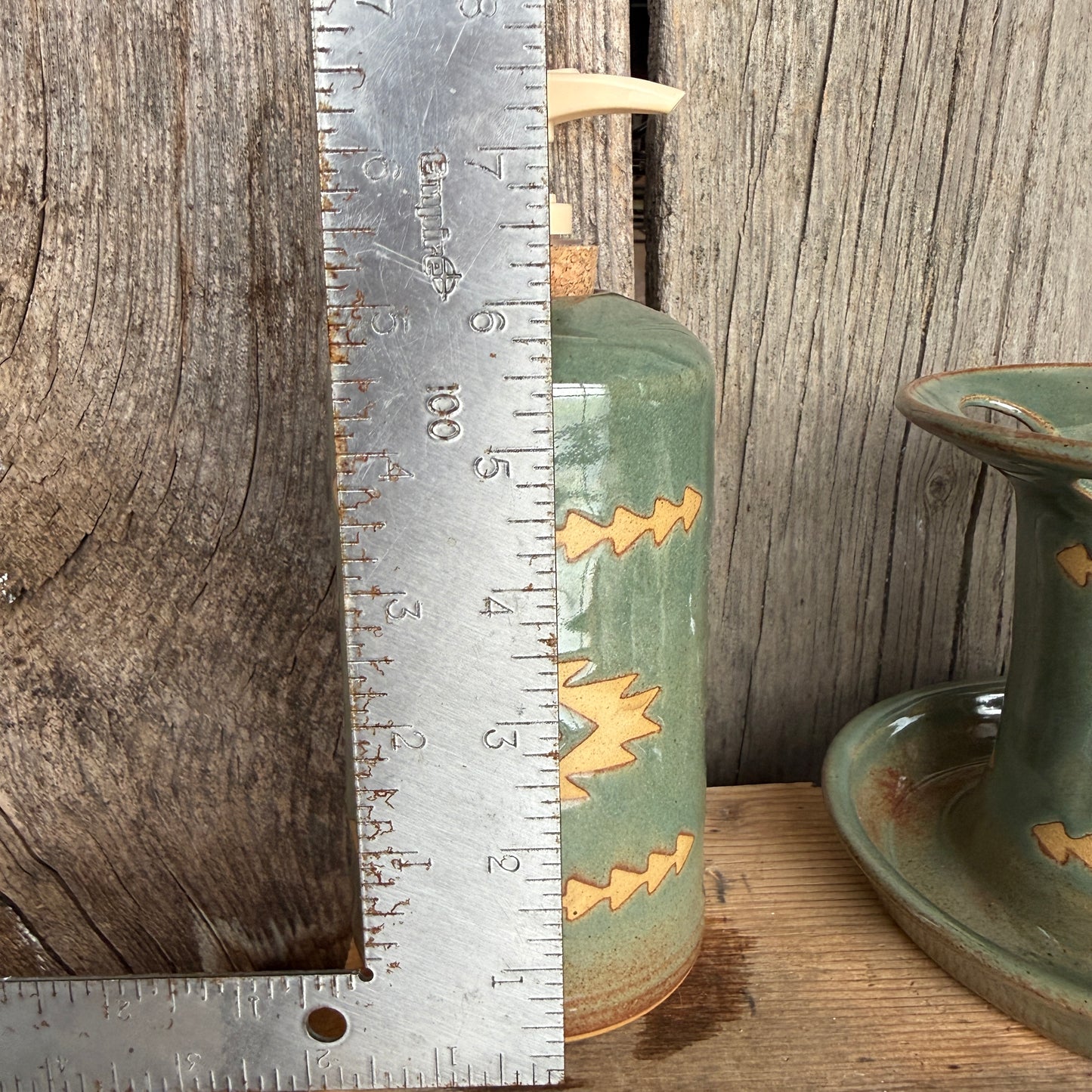 Bathroom Set of 3 - Soap Bottle, canister, and toothbrush holder - Southwestern Sagebrush