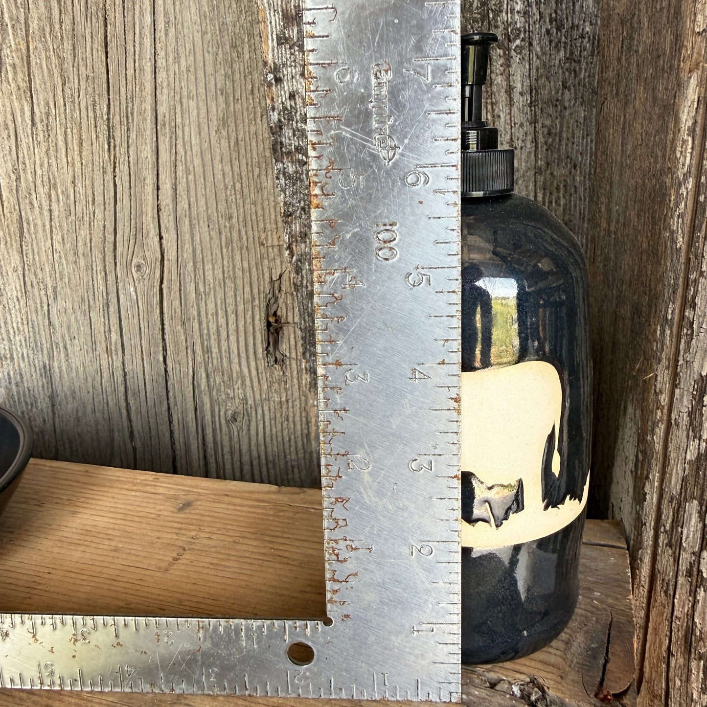 Soap dispenser and spoon rest -  Cattle In Gunmetal
