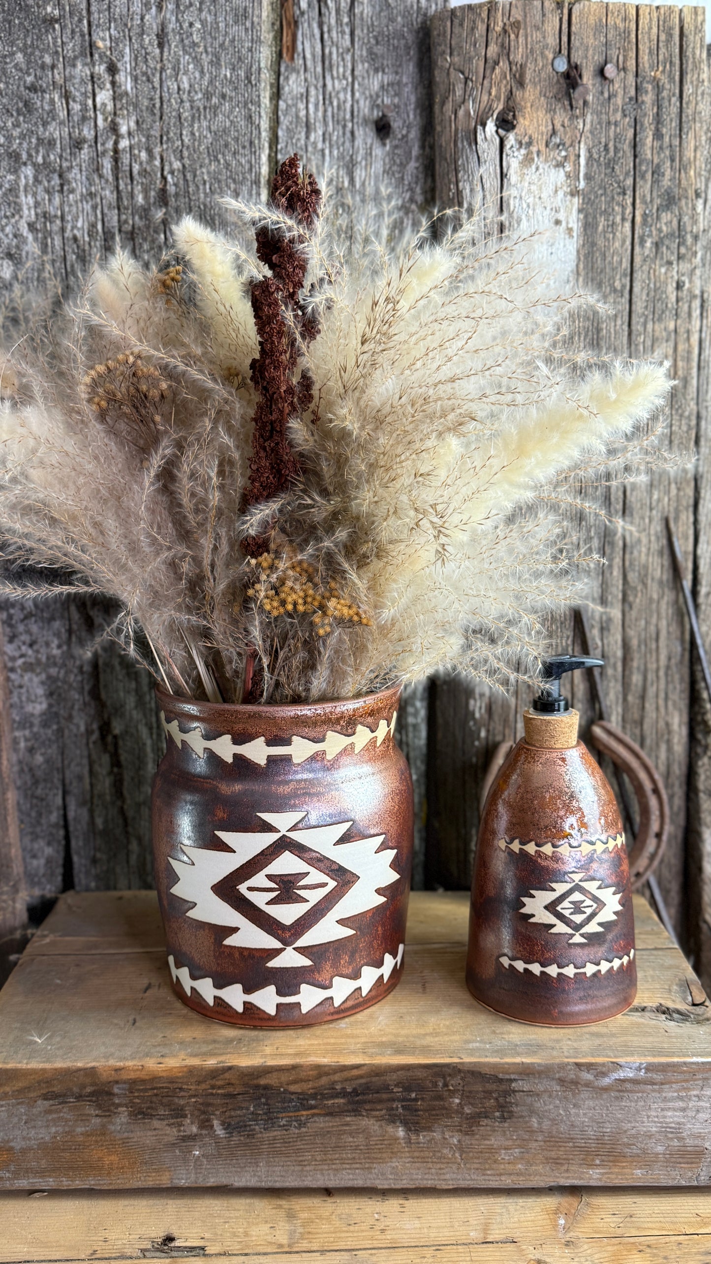 Kitchen Utensil Crock and soap dispenser - Copper