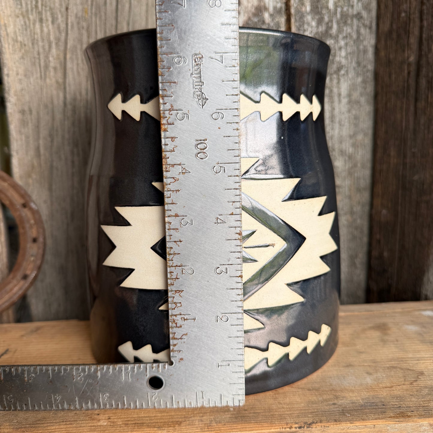 Kitchen Utensil Crock, spoon rest and soap dispenser- gunmetal southwestern