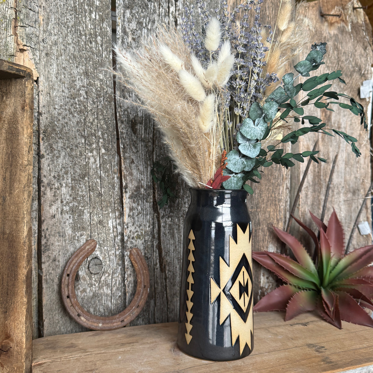 Vase Gunmetal Southwestern