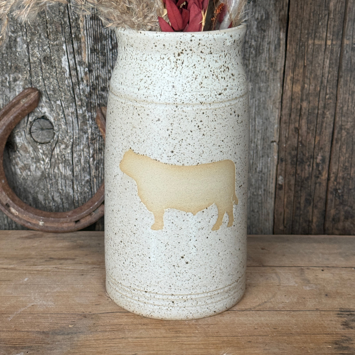 Vase 8” Speckle Park Bull