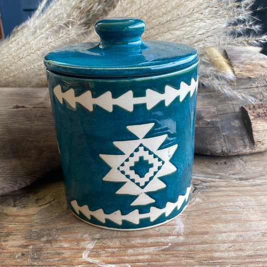 Southwestern Canister Turquoise