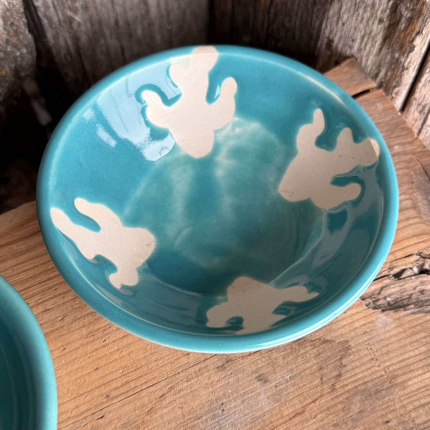Sauce bowl set of 3 turquoise cactus