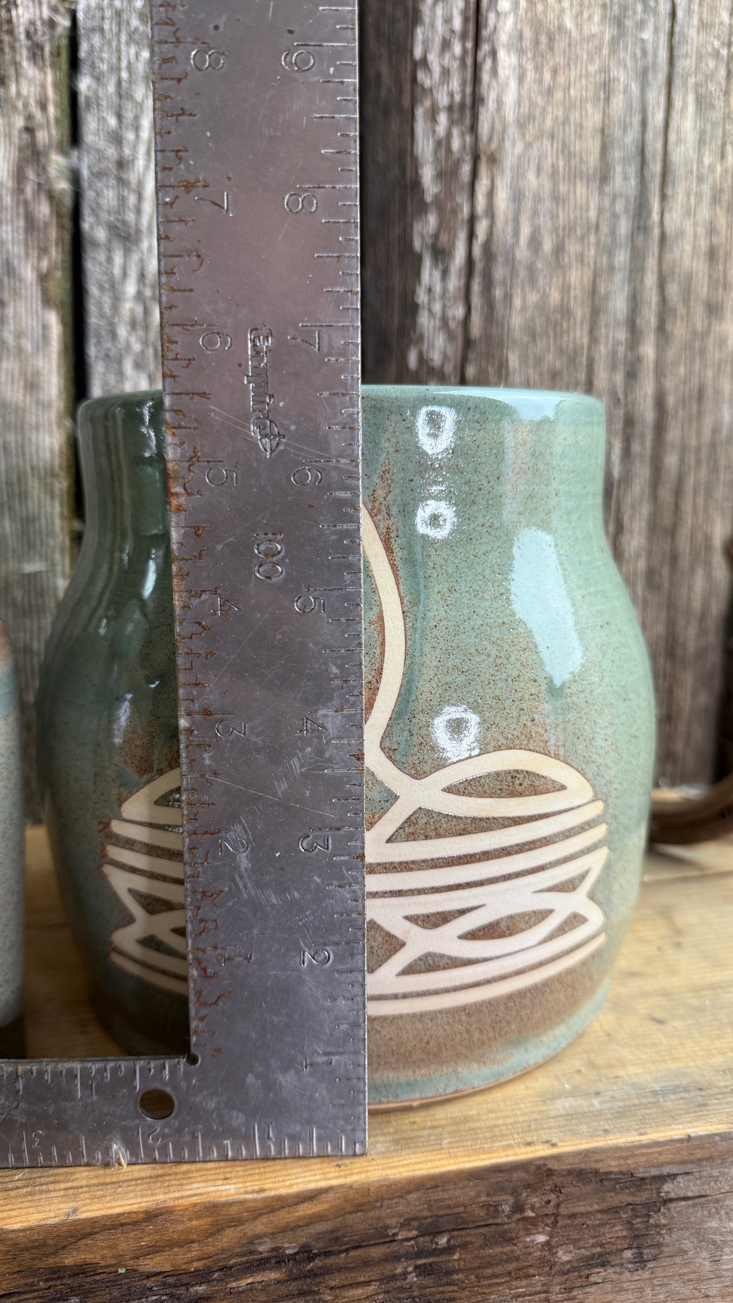 Kitchen Utensil Crock and oil bottle  - Bootstitch Sagebrush