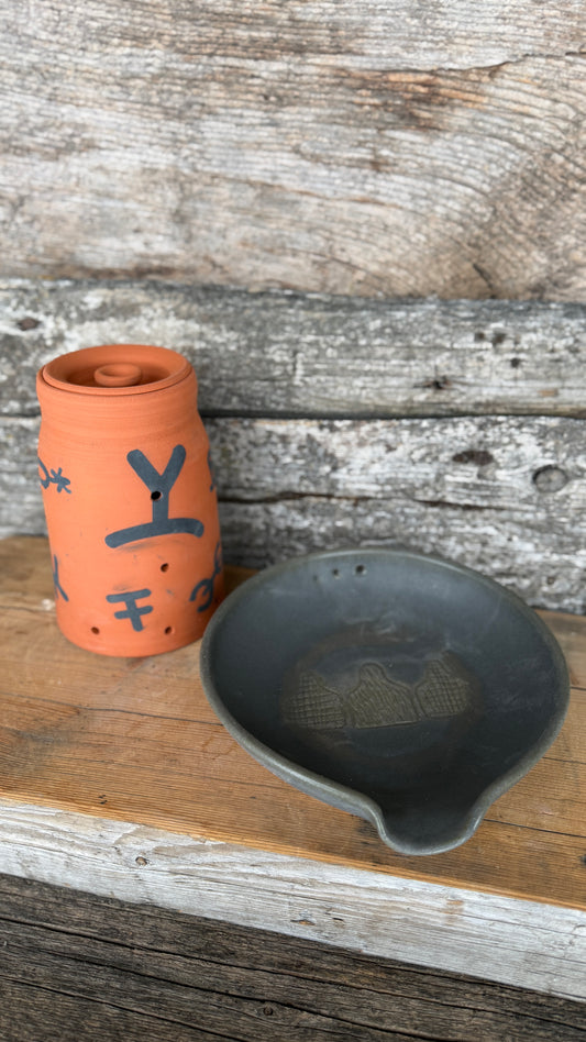 Garlic Keeper and Garlic Grate Plate - Branded and Ear tag