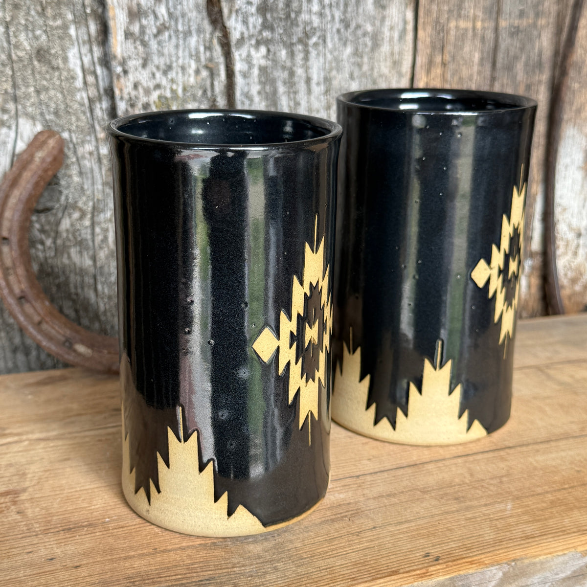 Cup Set of 2- Gunmetal Southwestern
