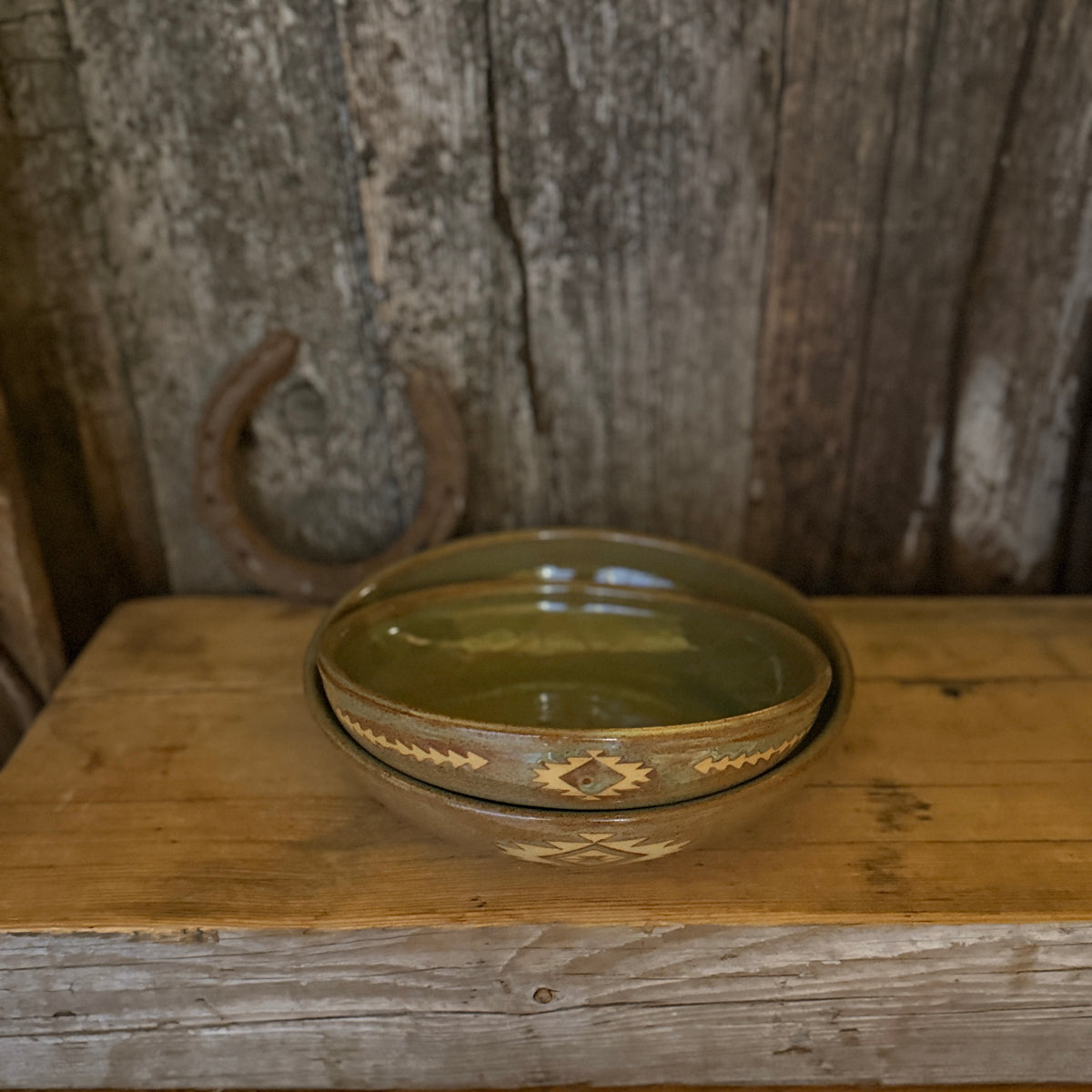 Girl Dinner Bowl/Plate Set of 2- sagebrush southwestern