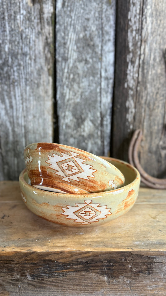 Girl Dinner Bowl/Plate Set of 2