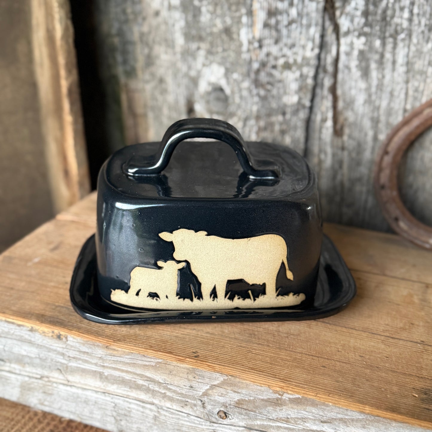 Butter Dish Gunmetal Cattle