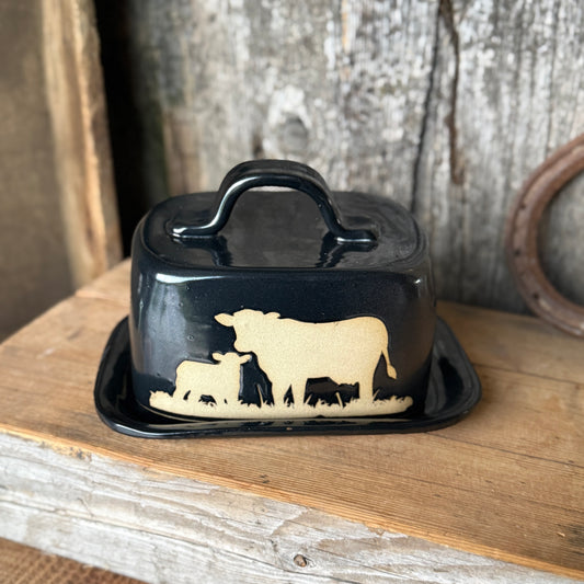 Butter Dish Gunmetal Cattle