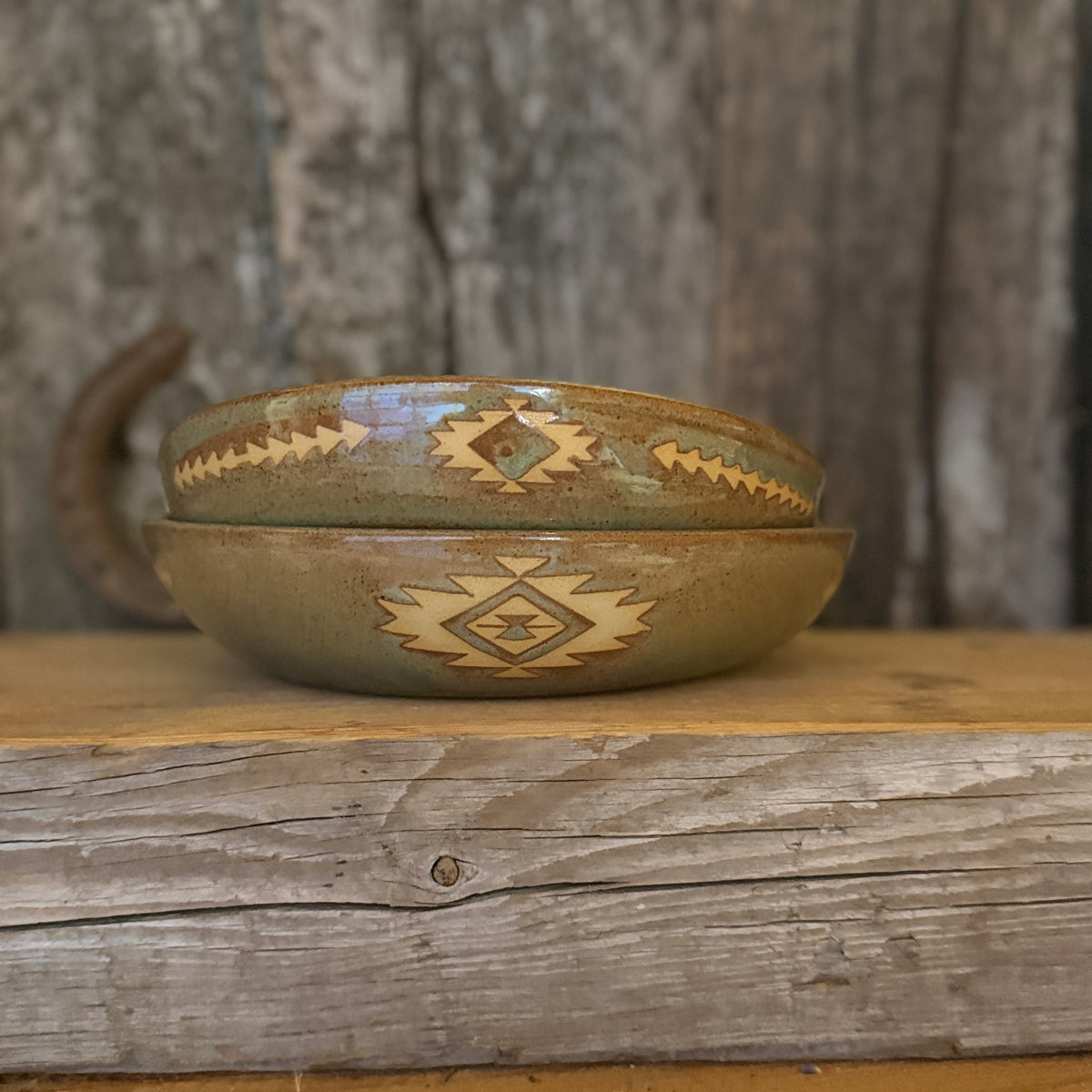 Girl Dinner Bowl/Plate Set of 2- sagebrush southwestern