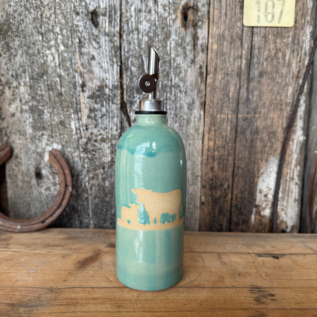 Oil Bottle  - Tiffany Turquoise Cattle