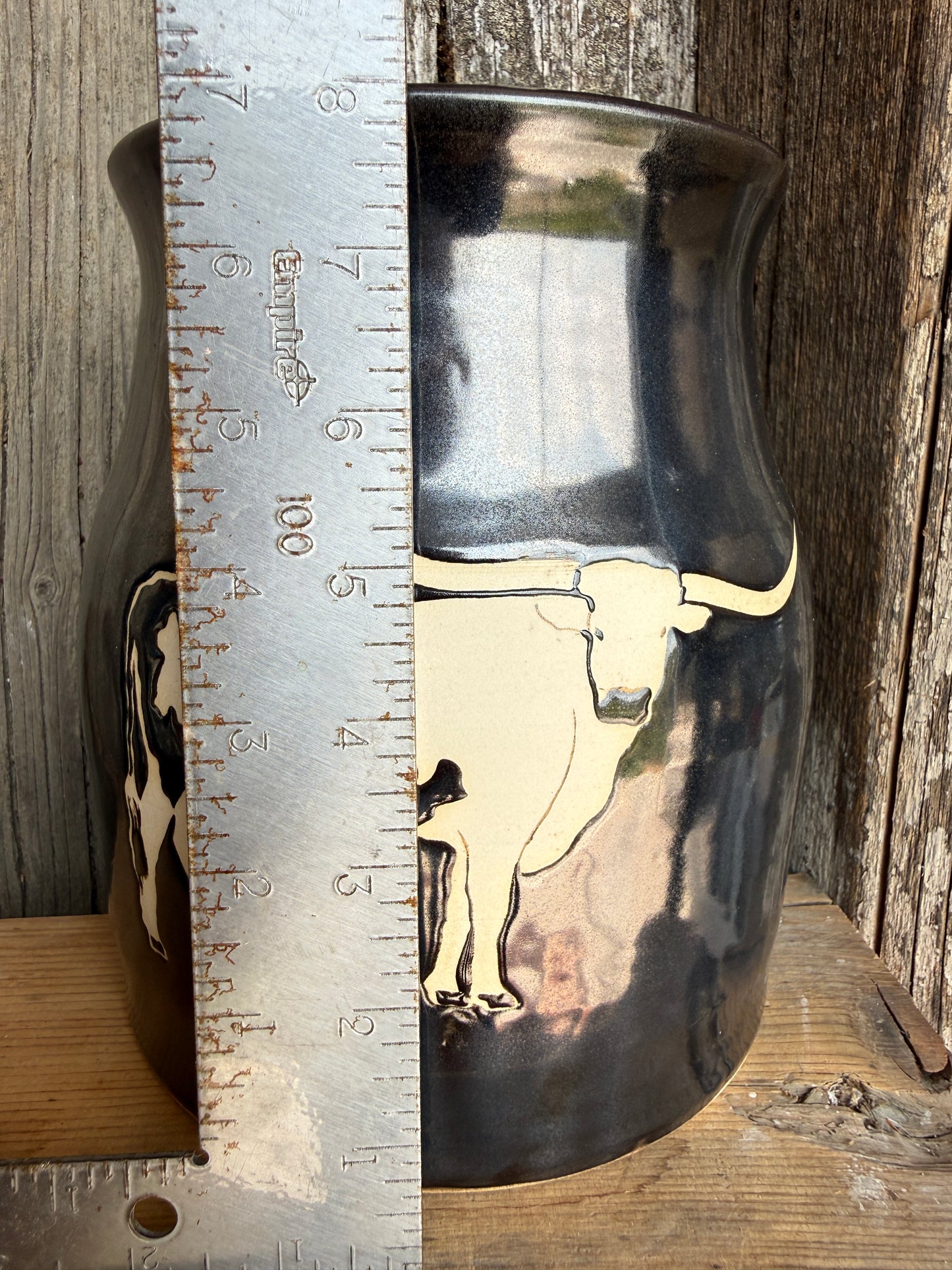 Kitchen Utensil Crock,and Oil Bottle - gunmetal Longhorn