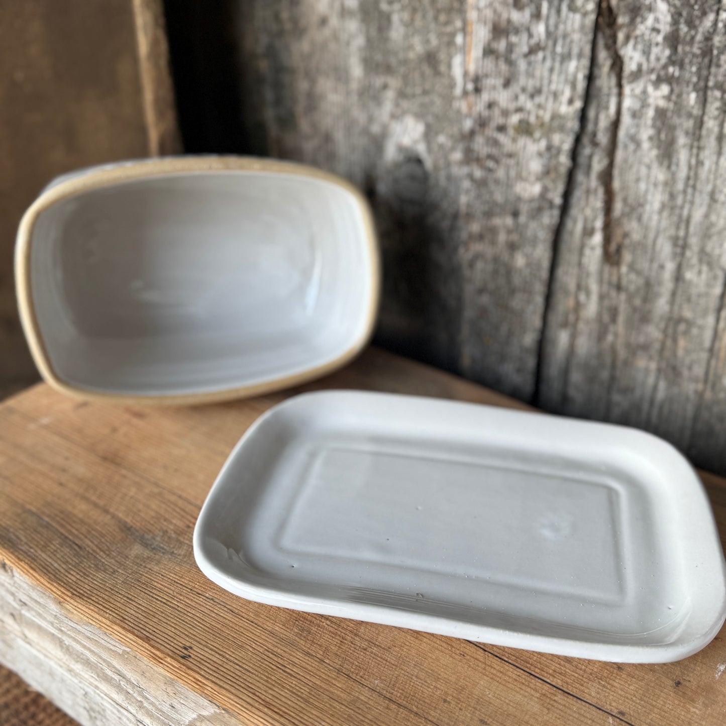 Butter Dish white Southwestern (2)