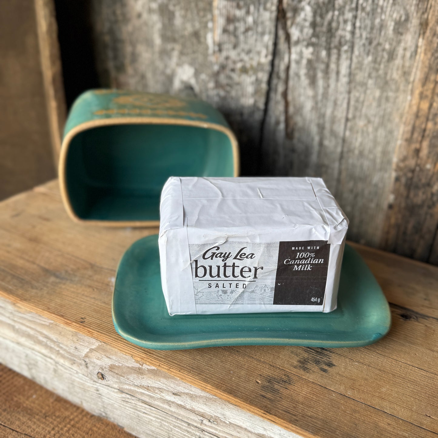 Butter Dish Turquoise Matte Southwestern