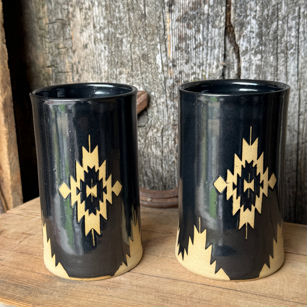 Cup Set of 2- Gunmetal Southwestern