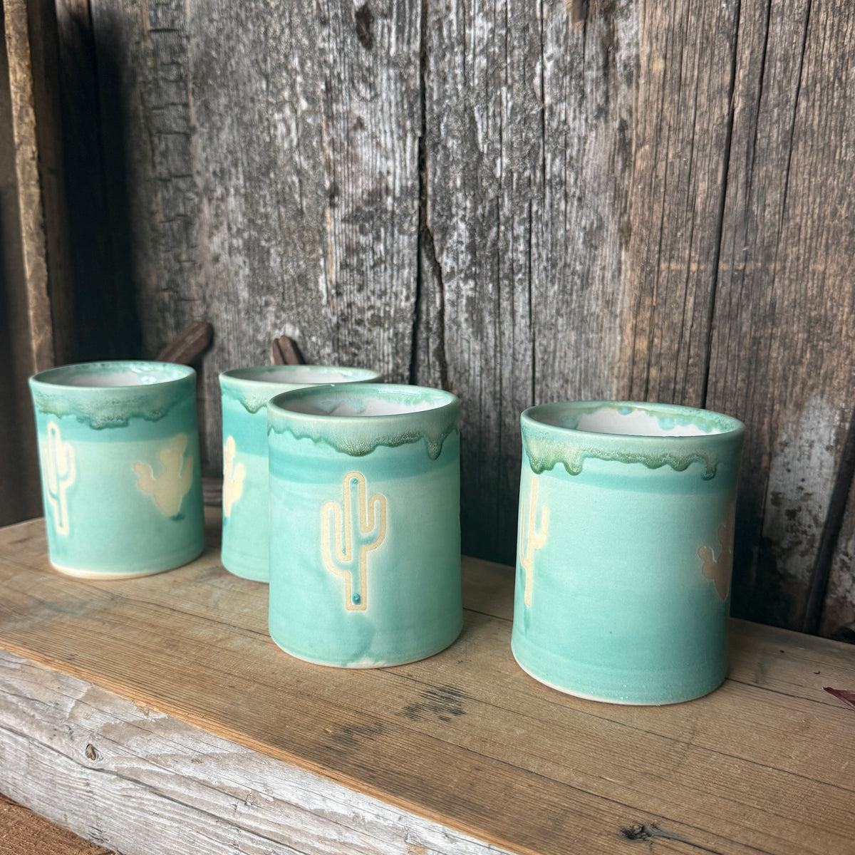 Cup Set of 4 - Tiffany Turquoise Southwestern