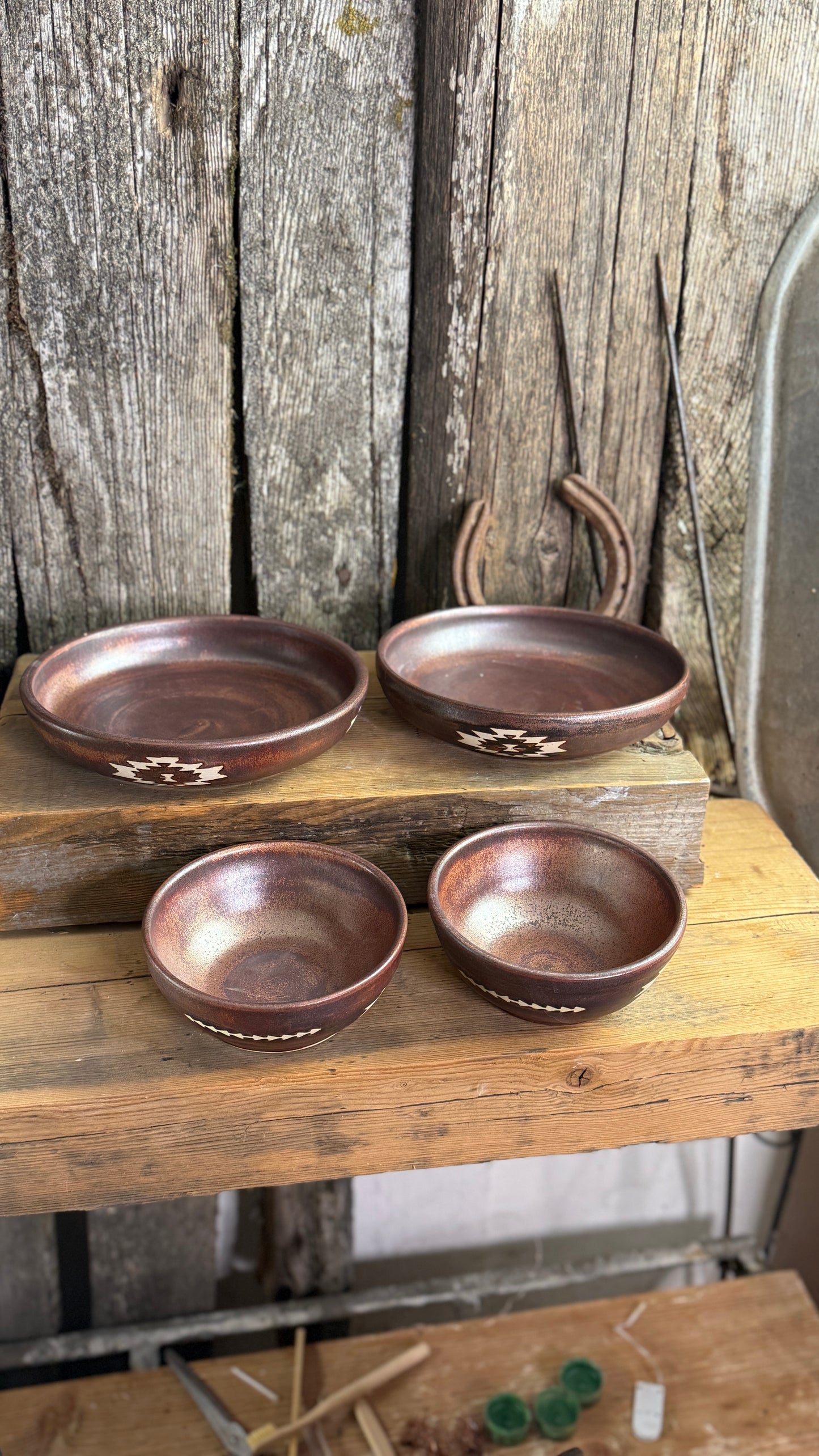 Girl Dinner Bowl/Plate Set of 4-Copper