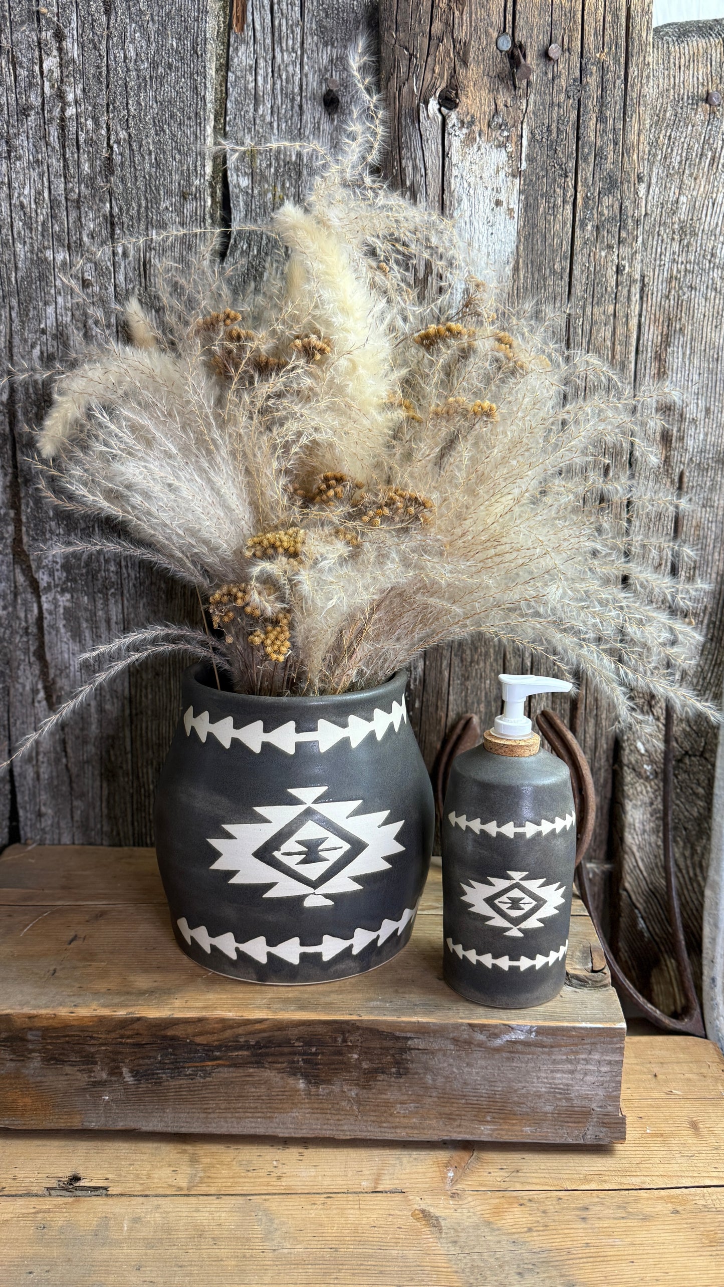 Kitchen Utensil Crock and soap dispenser - River Rock