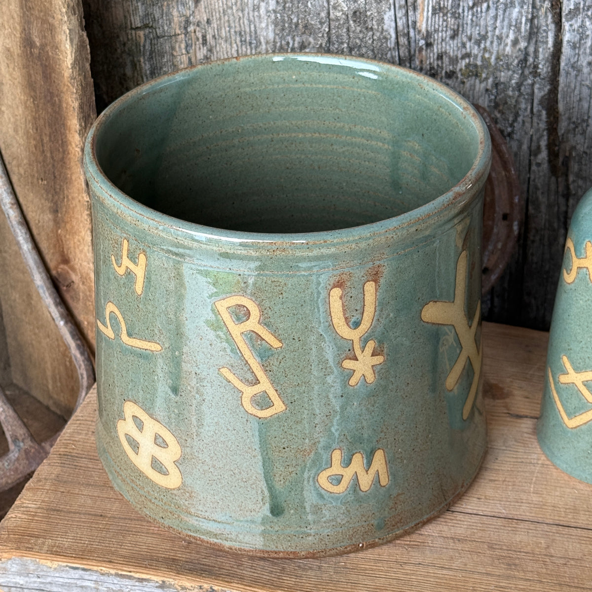 Kitchen Utensil Crock, spoon rest and oil bottle- Sagebrush Branded