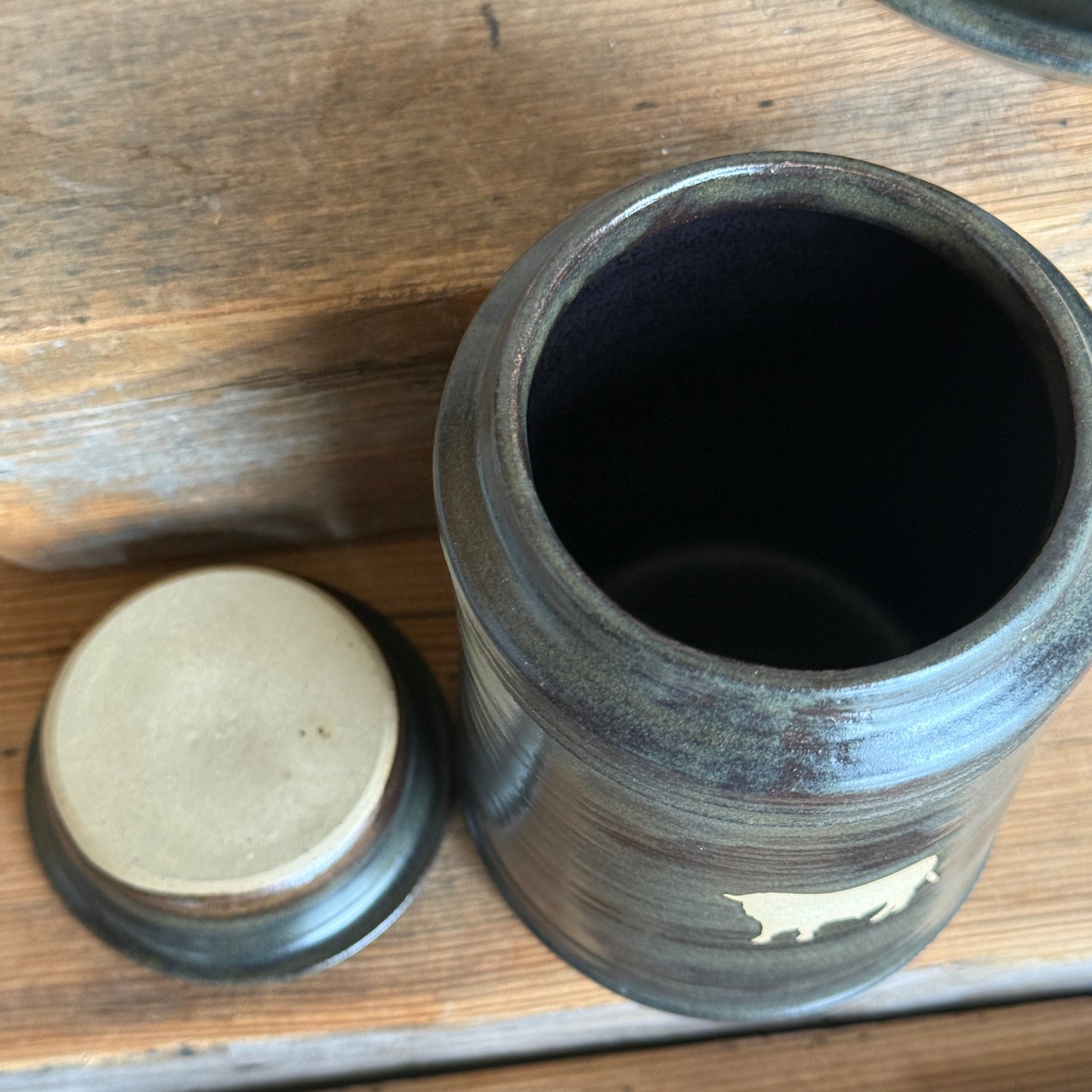 Bathroom Set of 3 - Soap Bottle, canister, and toothbrush holder - Cattle Chicory