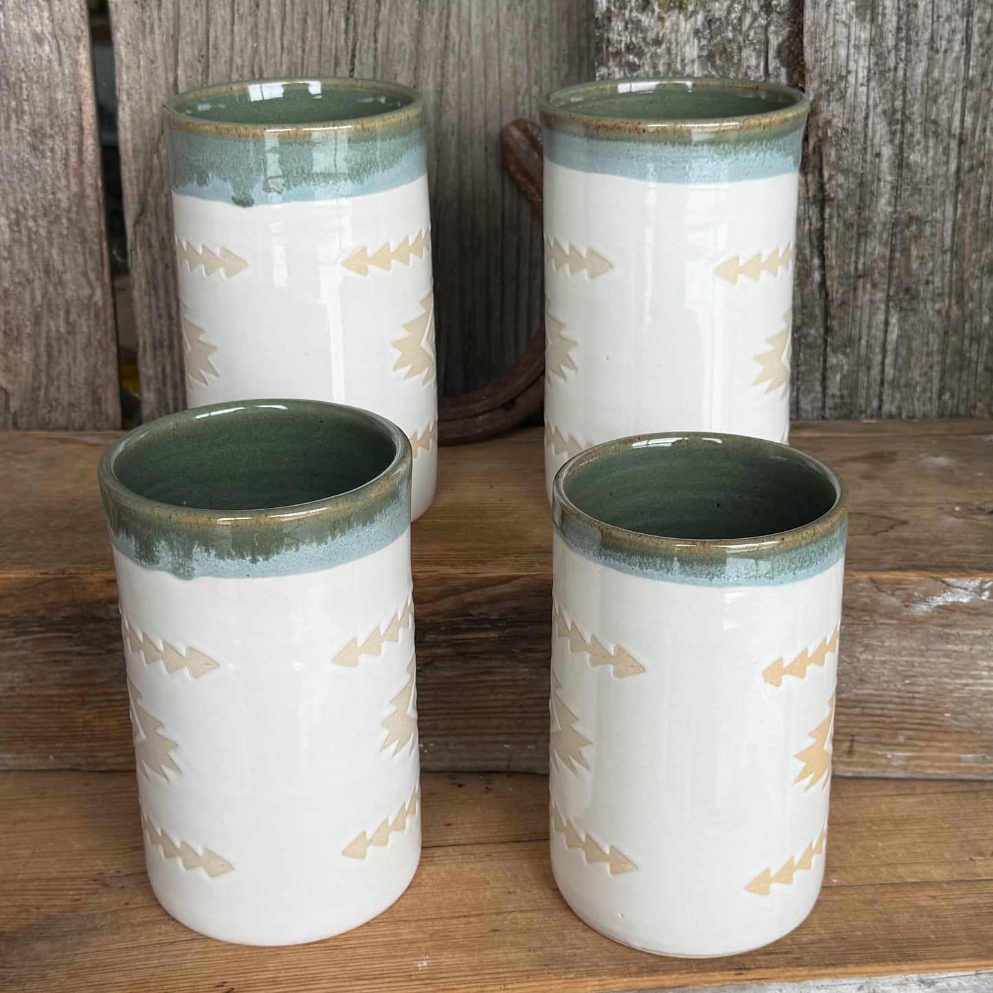 Cup Set of 4 - Southwestern White and Sagebrush
