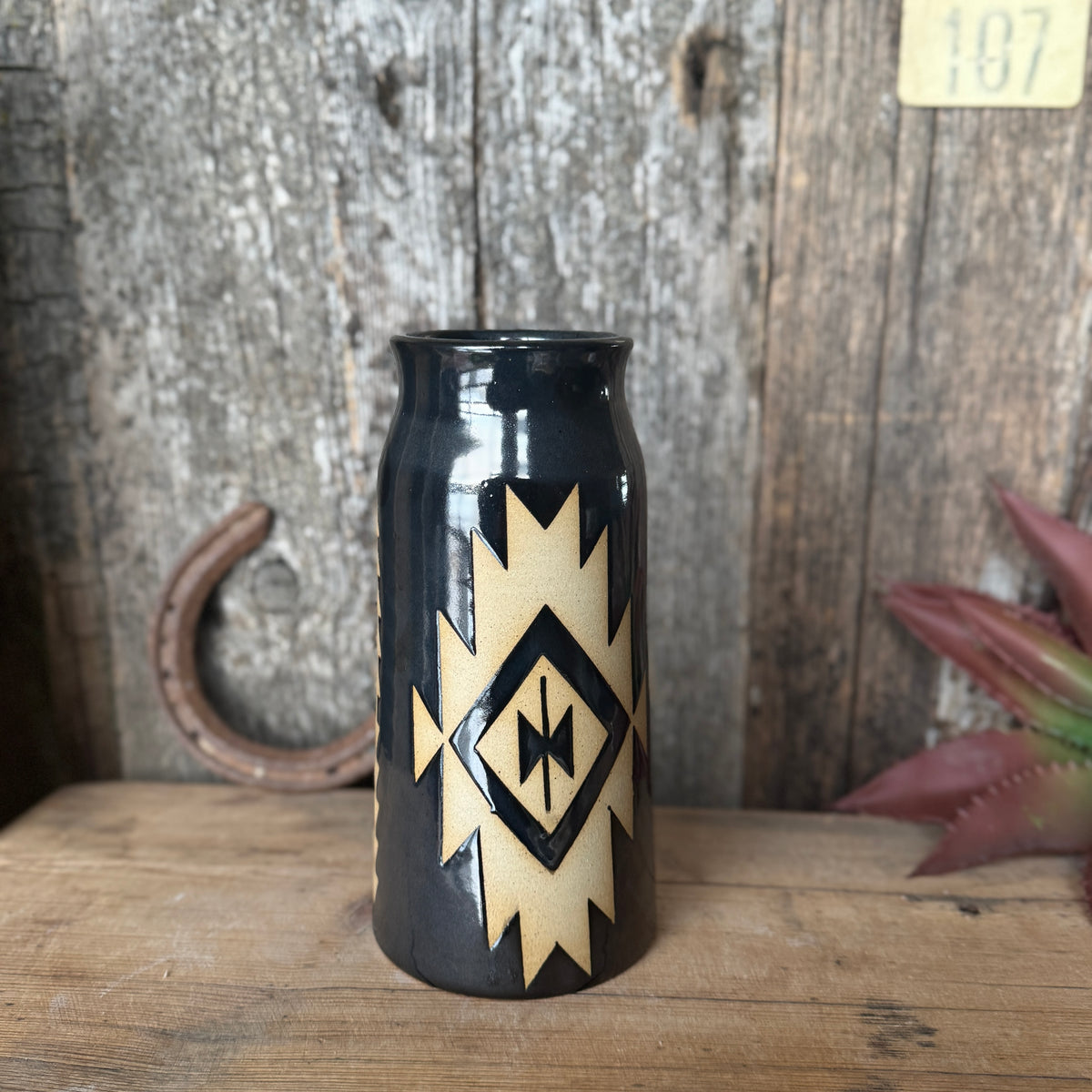 Vase Gunmetal Southwestern