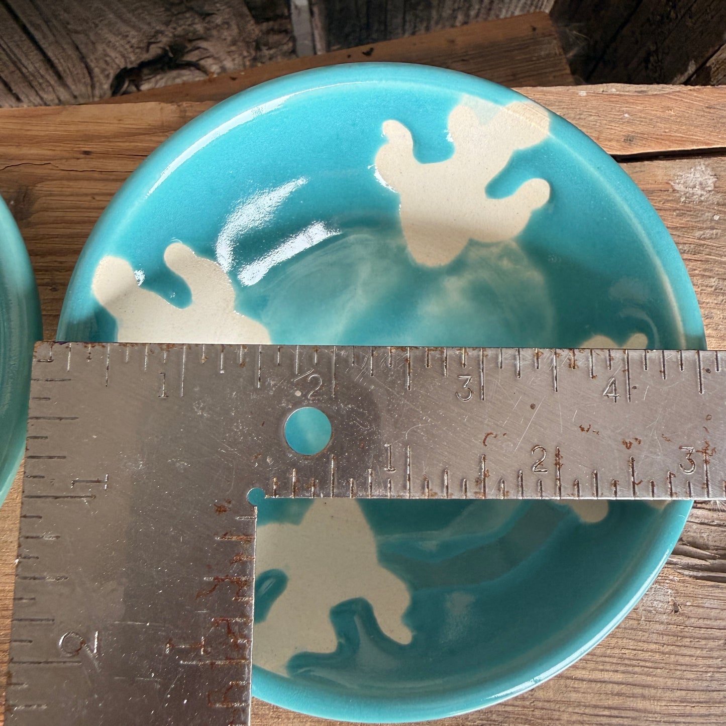 Sauce bowl set of 3 turquoise cactus