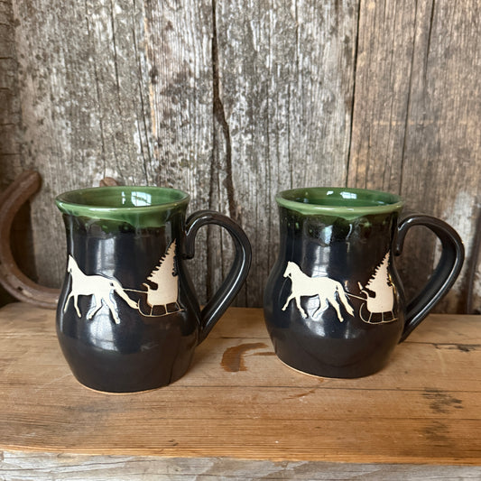 Coffee Mug - Gunmetal Horse and Sleigh