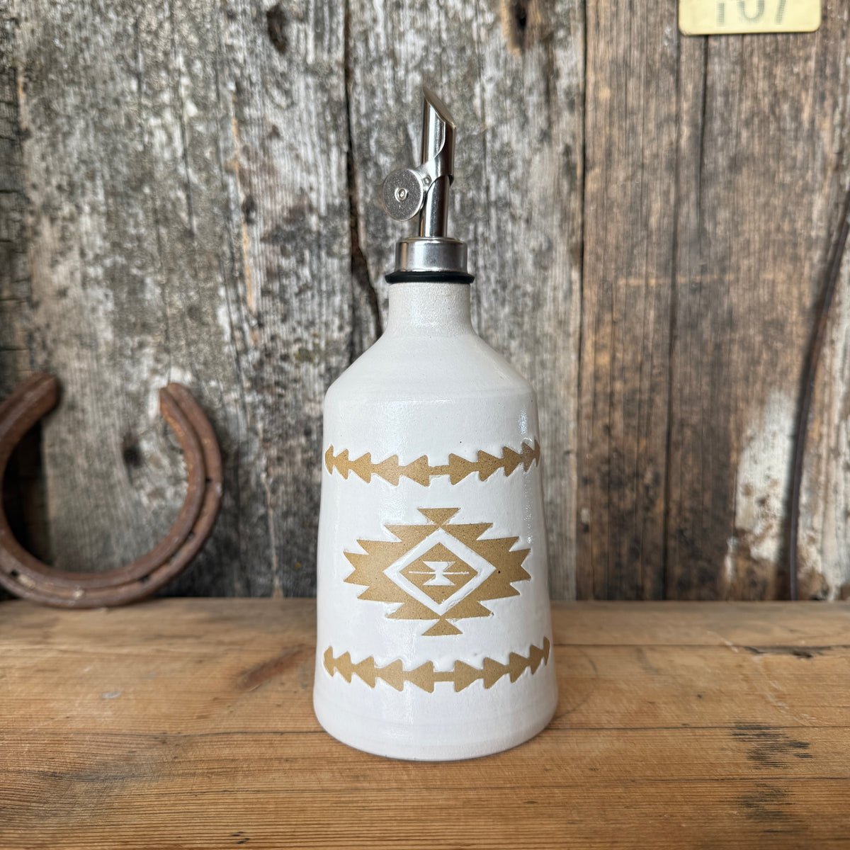 Oil Bottle  - White Southwestern