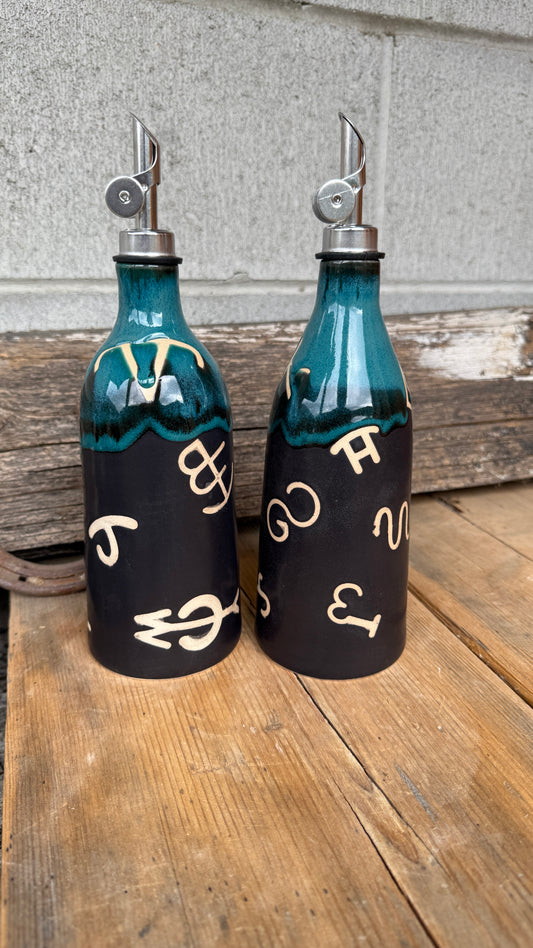 Set of 2 Branded Oil Bottles
