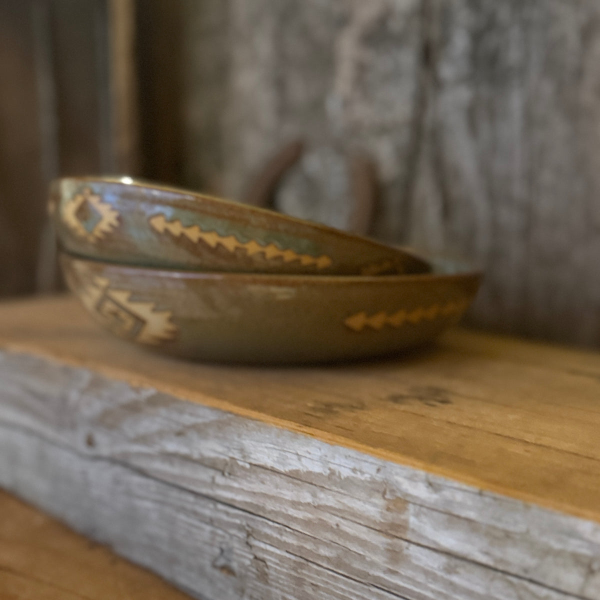 Girl Dinner Bowl/Plate Set of 2- sagebrush southwestern