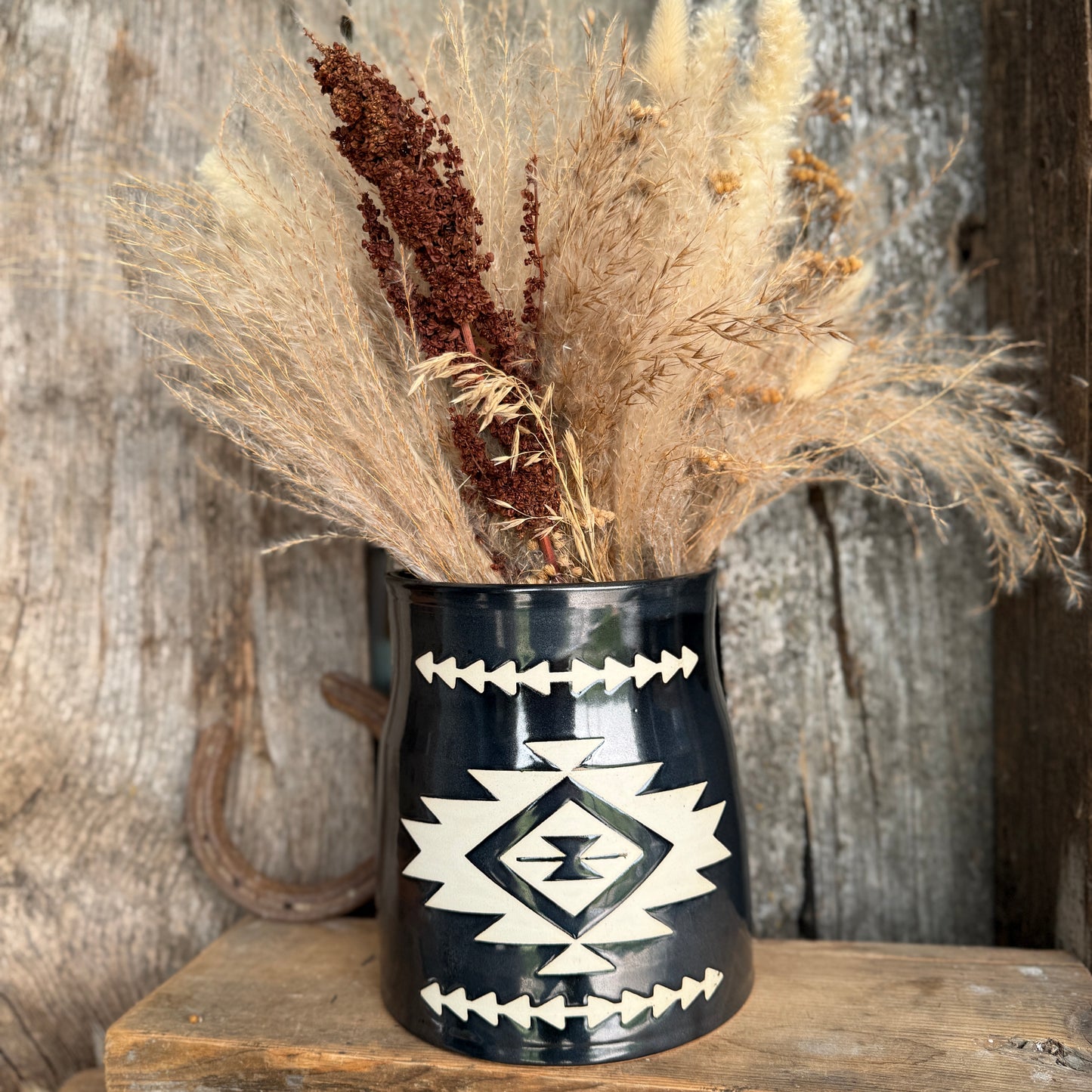 Kitchen Utensil Crock, spoon rest and soap dispenser- gunmetal southwestern
