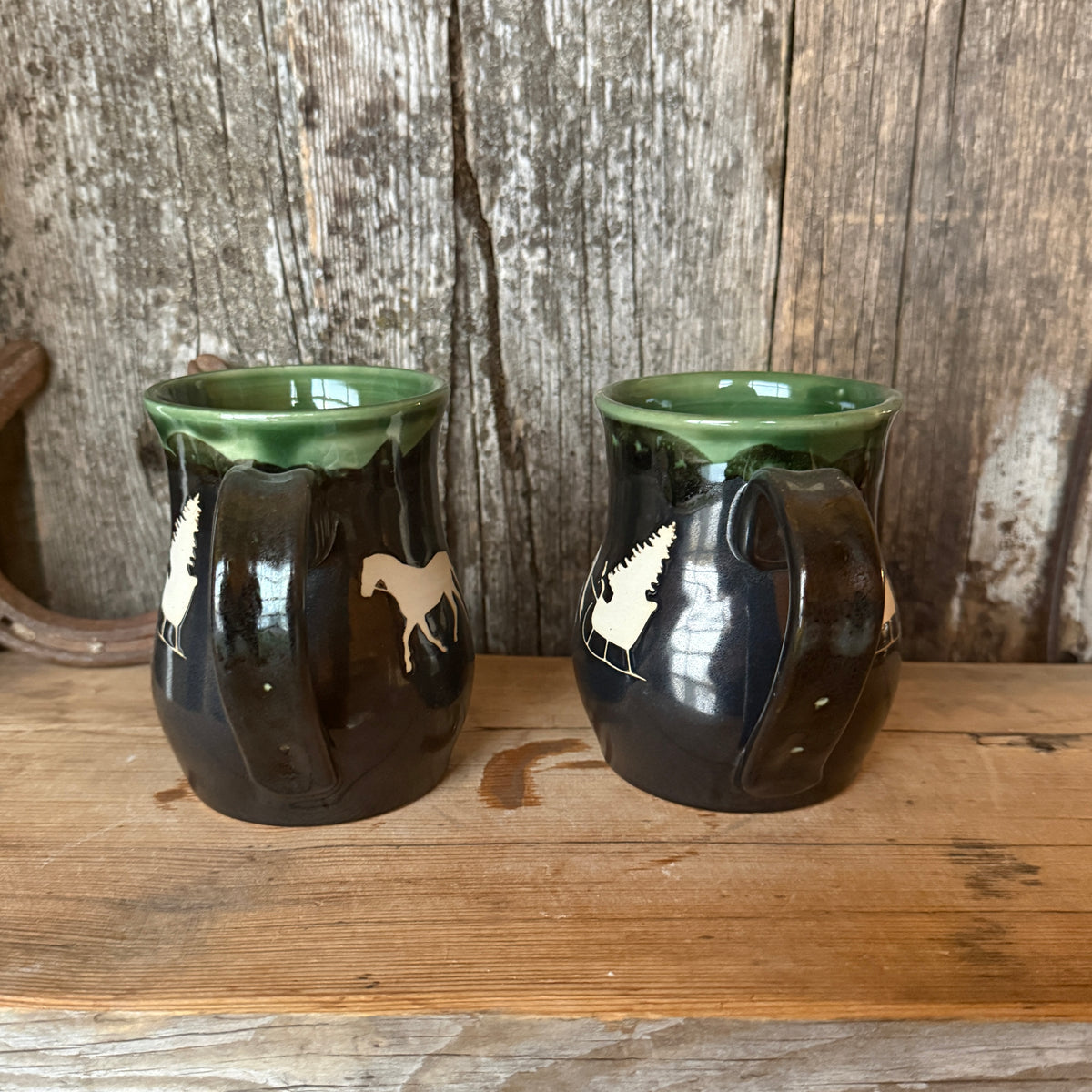 Coffee Mug - Gunmetal Christmas Horse and Sleigh