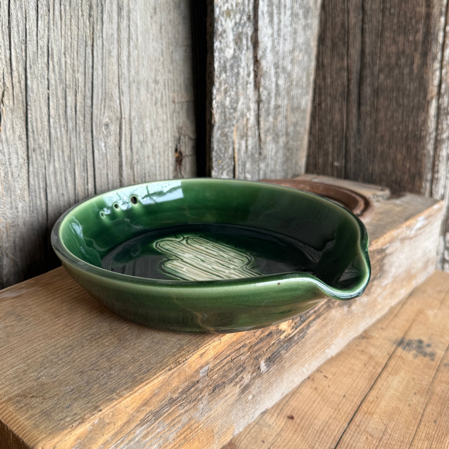 Spoon Rest and Herb stripper - cactus emerald green