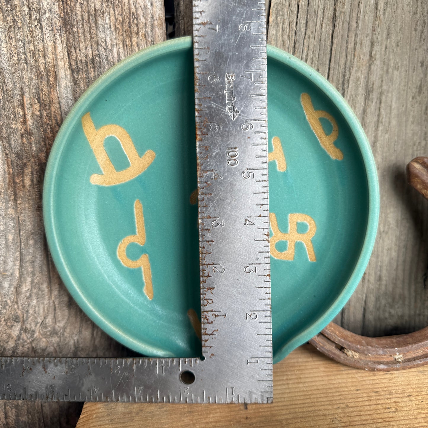 Kitchen Utensil Crock, spoon rest and Oil Bottle - Branded Turquoise