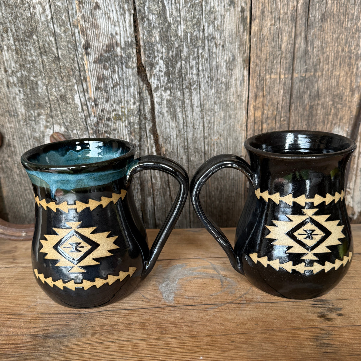 Coffee Mug set of 2- Gunmetal Southwestern