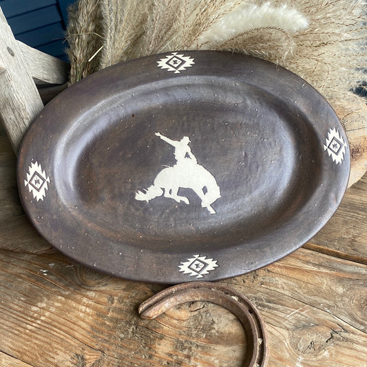 Large serving platter - Blackened Copper