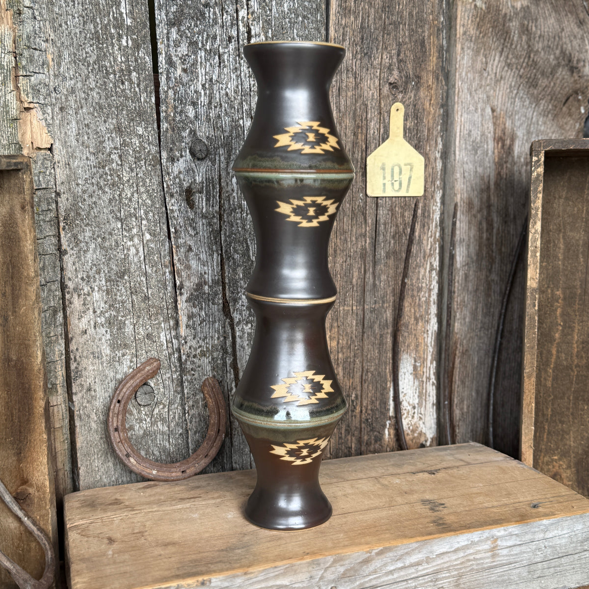 Margtini Cup Set of 4 - Sagebrush and leather