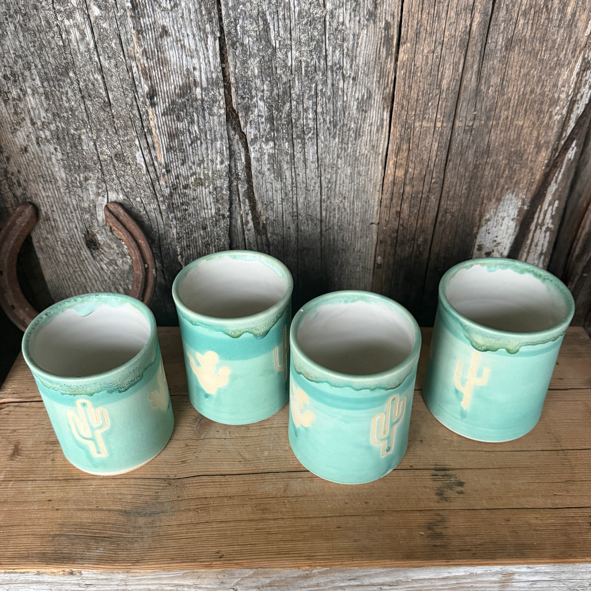 Cup Set of 4 - Tiffany Turquoise Southwestern